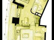 青岛维多利亚广场户型图公寓标准层G户型 1室1厅1卫1厨