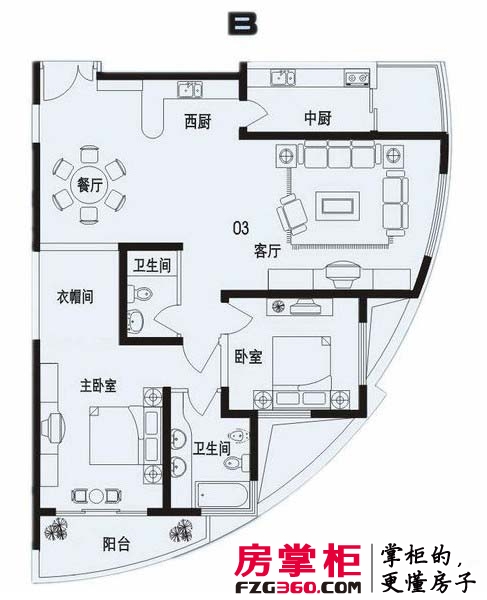 海信燕岛国际公寓2室 户型图2室2厅2卫1厨