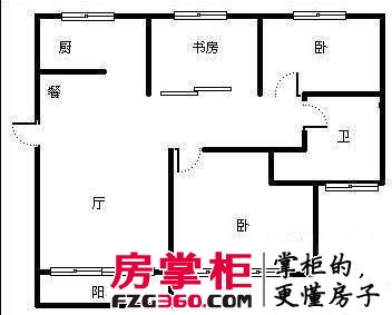 欣宇花园 户型图3室2厅1卫1厨