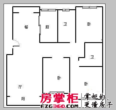 欣宇花园 户型图3室2厅2卫1厨