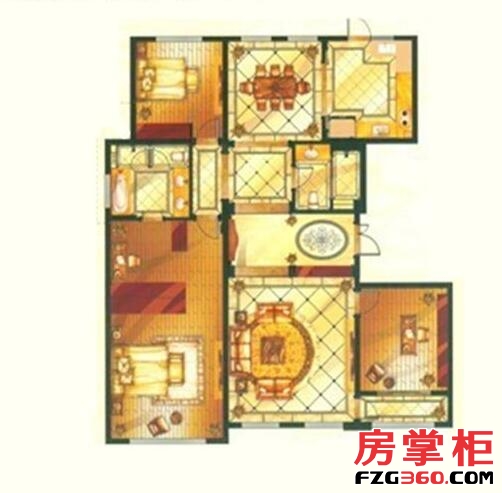 中海紫御观邸4、5号楼标准层A户型