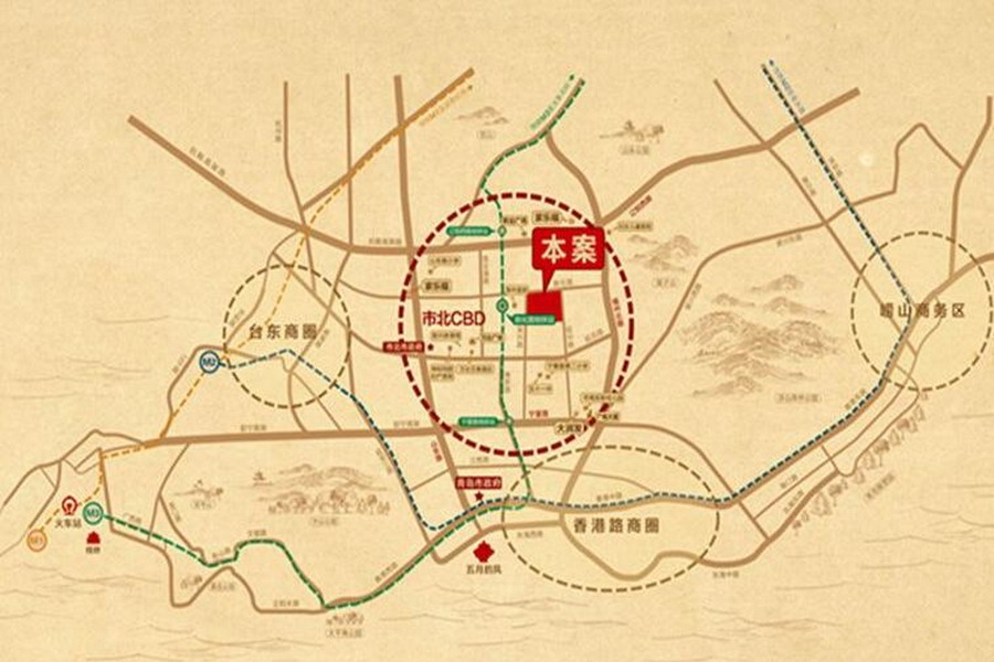 中铁·青岛广场区位图