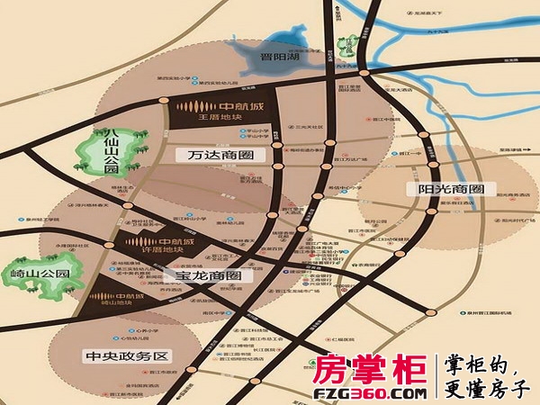 晋江中航城交通图区位图