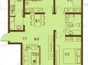 新世纪花园户型图6#B-3户型 3室2厅1卫1厨