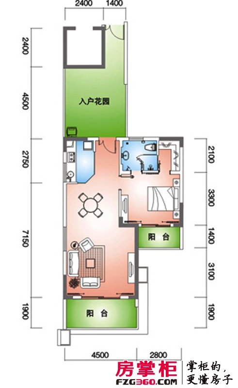 蓝海雅居户型图A-c-d户型 1室2厅1卫