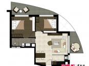 珠江·俪豪户型图1号户型、二房、95㎡ 2室
