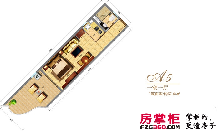 中州国际酒店户型图A5户型 1室1厅