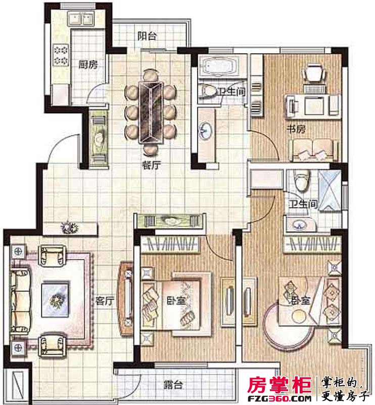 怡林名门户型图E1户型 3室2厅2卫