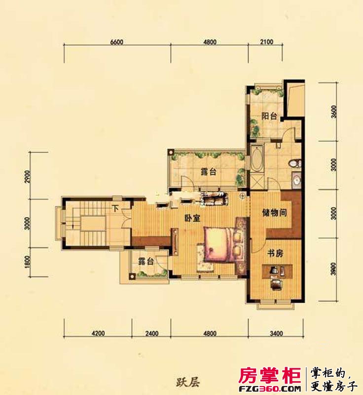 荣盛香缇澜山户型图洋房A11跃层 1室1厅1卫