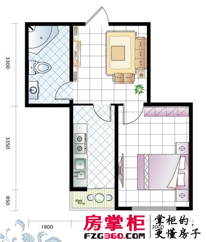 新汉城锦都户型图A2户型 1室1厅1卫