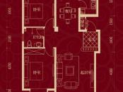 中国铁建梧桐苑户型图99.87平方米户型 2室2厅1卫
