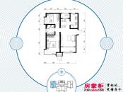 京能海与城户型图高层标准层通透两室户型 2室1厅1厨
