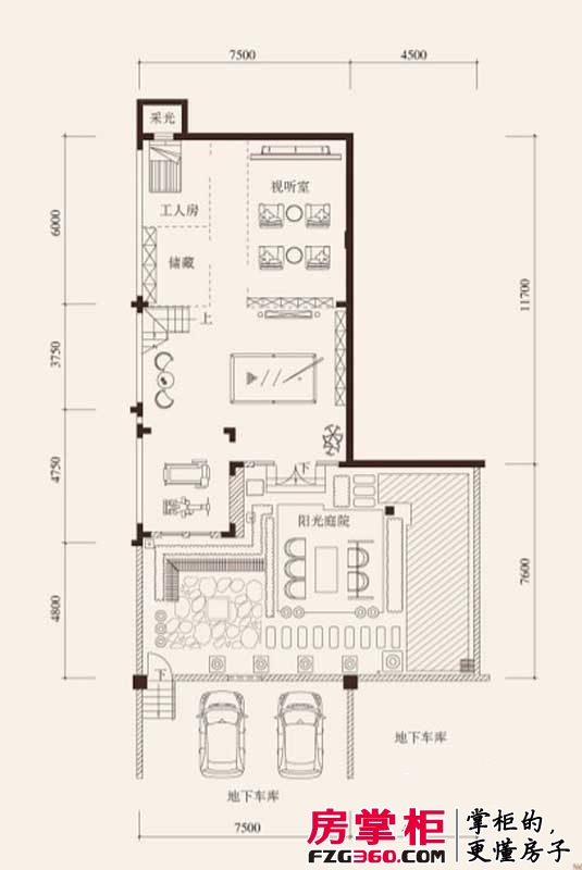 香堤庭院户型图端户首层平面图