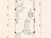 香堤庭院户型图中户一层户型 2厅1卫1厨