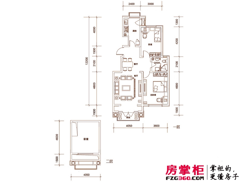 龙泽馨园户型图一期洋房产品11、13-16号楼标准层Y1户型 3室2厅1卫1厨