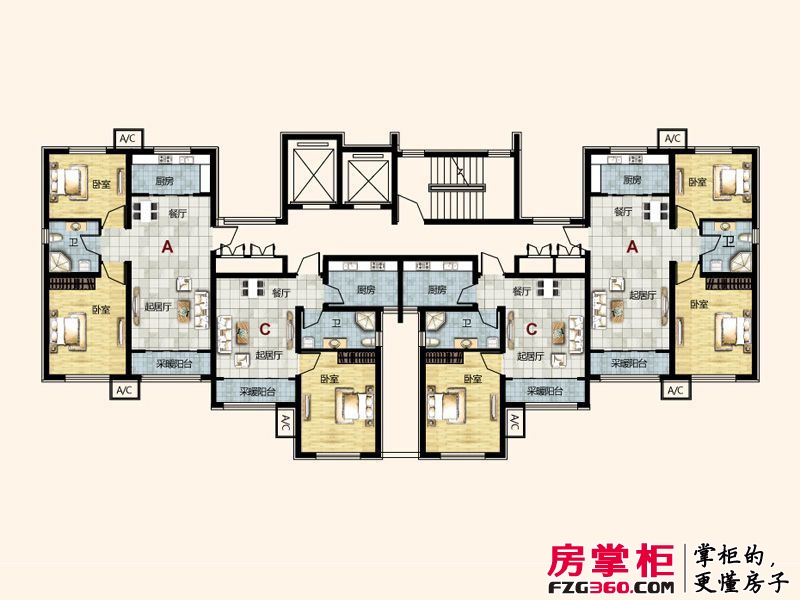华城浩苑户型图12#楼标准层平面图