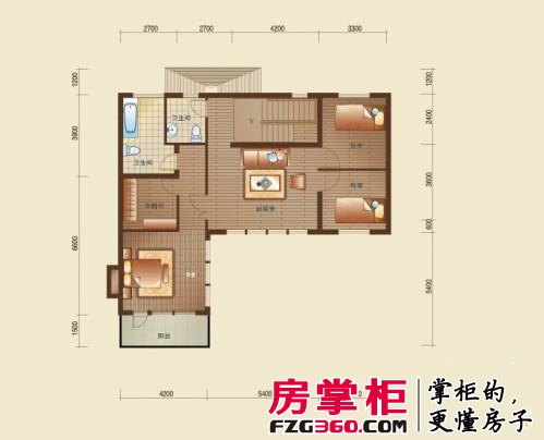 田纳溪湖户型图别墅201G户型二层户型图 4室1厅2卫