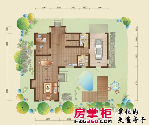 田纳溪湖户型图别墅201G户型一层户型图 1室1厅1卫1厨