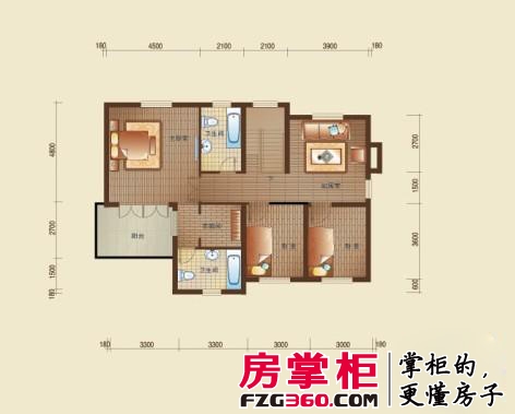 田纳溪湖户型图别墅202B户型二层户型图 3室1厅2卫