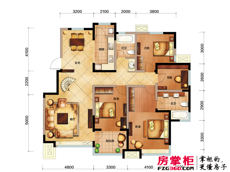 亚泰津澜户型图一期洋房标准层A3户型 3室2厅2卫1厨