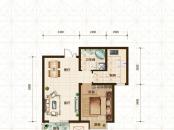 旷世新城户型图一期2-3号楼标准层A3户型 1室2厅1卫1厨