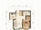 旷世新城户型图一期2-3号楼标准层A4户型 1室2厅1卫1厨