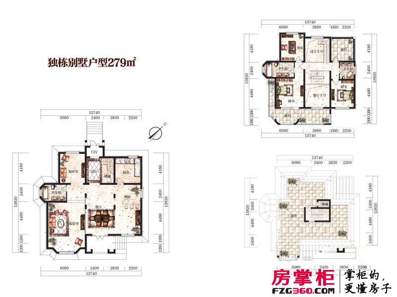 维拉villa庄园户型图二期独栋别墅户型图 3室3厅2卫3厨