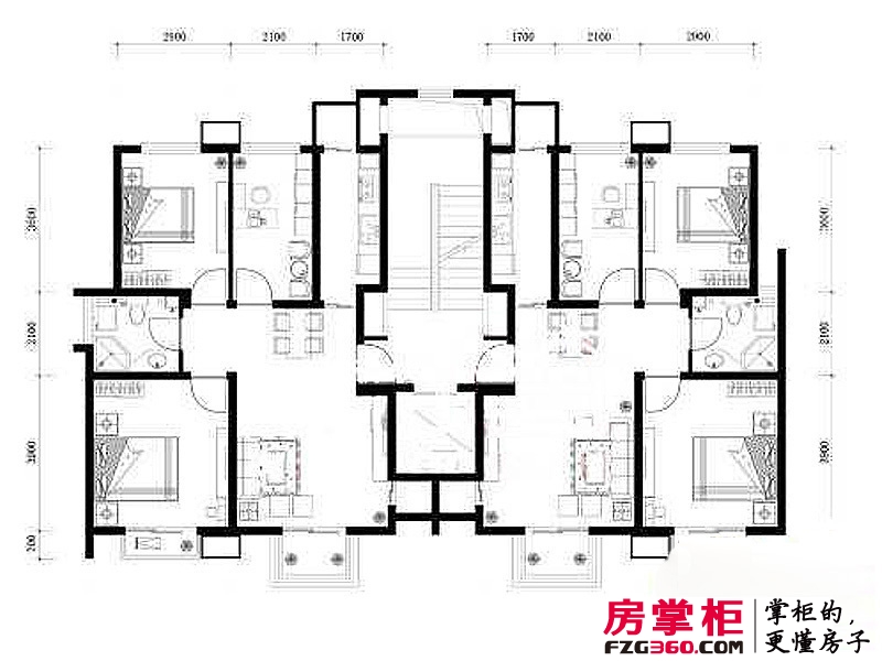 房信海景园户型图一期1、3、4、5号楼标准层11C户型 3室2厅1卫