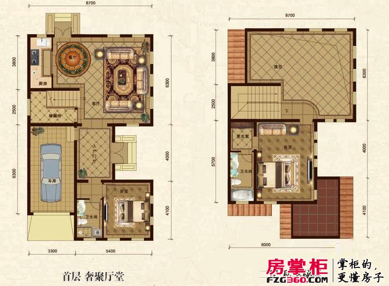 五矿正信林溪地户型图西区mini独栋英式A户型 2室2厅2卫1厨