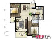 宝安江南城户型图二期小高标准层E户型 2室2厅1卫1厨