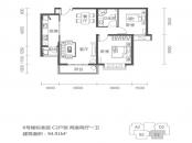 紫韵枫尚户型图6号楼高层标准层C2户型 2室2厅1卫1厨