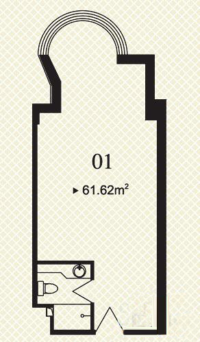 海泰国际公寓户型图标准层01户型 1室1卫