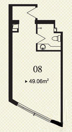 海泰国际公寓户型图标准层08户型 1室1卫
