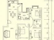 水墨兰庭户型图一期洋房4#楼5#楼标准层B3户型 3室2厅2卫1厨