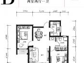 天房天拖2、4、6、7、8号楼标准层B2户型2室2厅1卫1厨