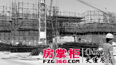 采育自住房停工的工地上，只见检查人员和堆放的物料