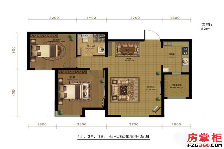 一期高层1#2#3#4#楼标准层户型图