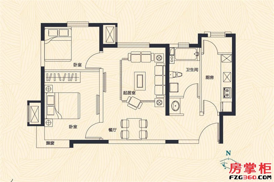 高层1、7、8号楼标准层A户型