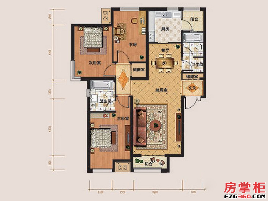 10、11号楼标准层C1户型图