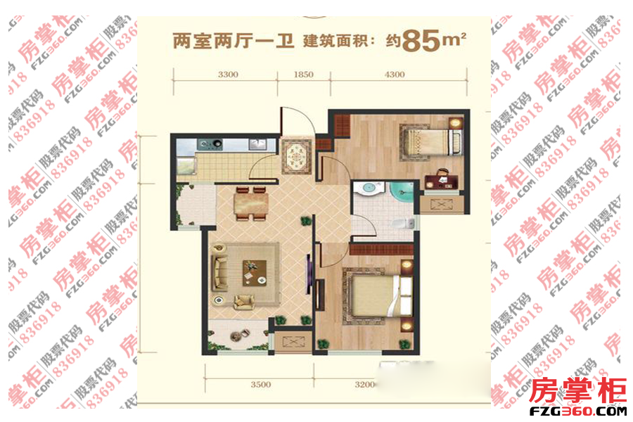 高层4、5、6号楼标准层D户型