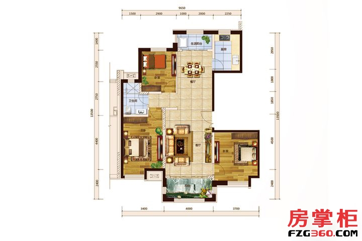 电梯洋房5-8号楼标准层126平户型