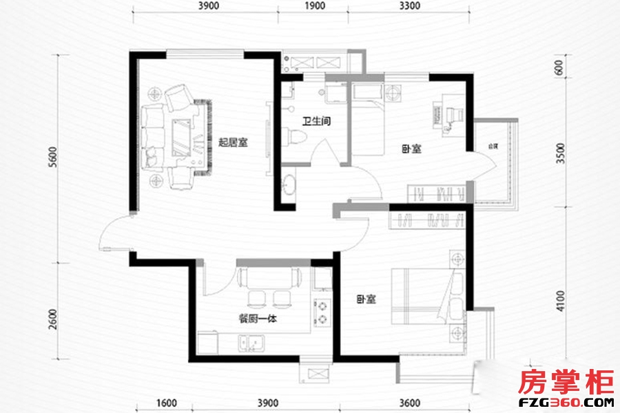 三期高层20号楼标准层E1户型