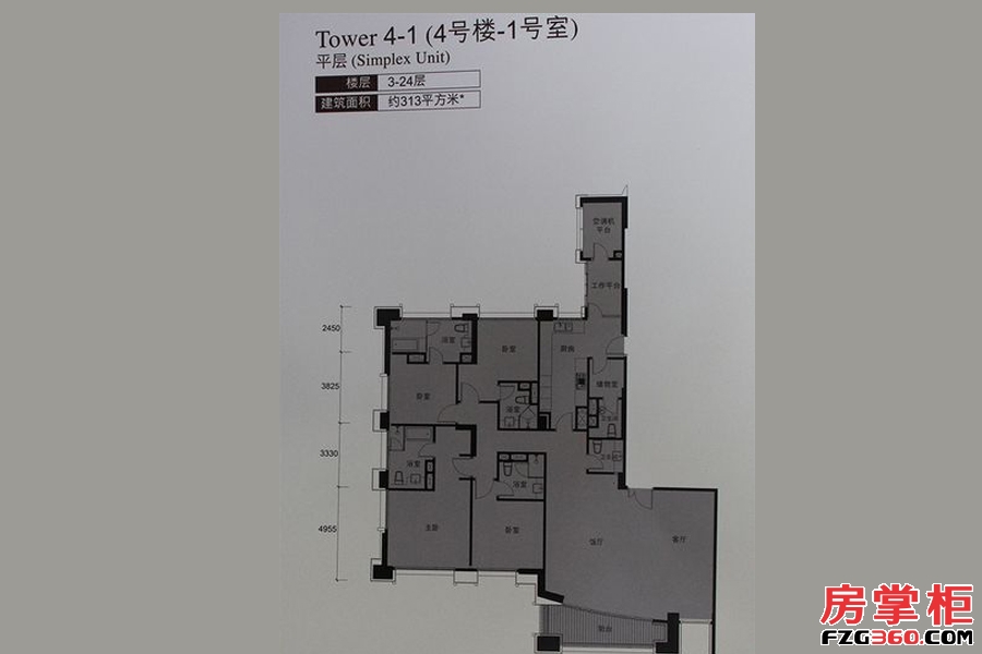 高层4号楼3-24层01户型