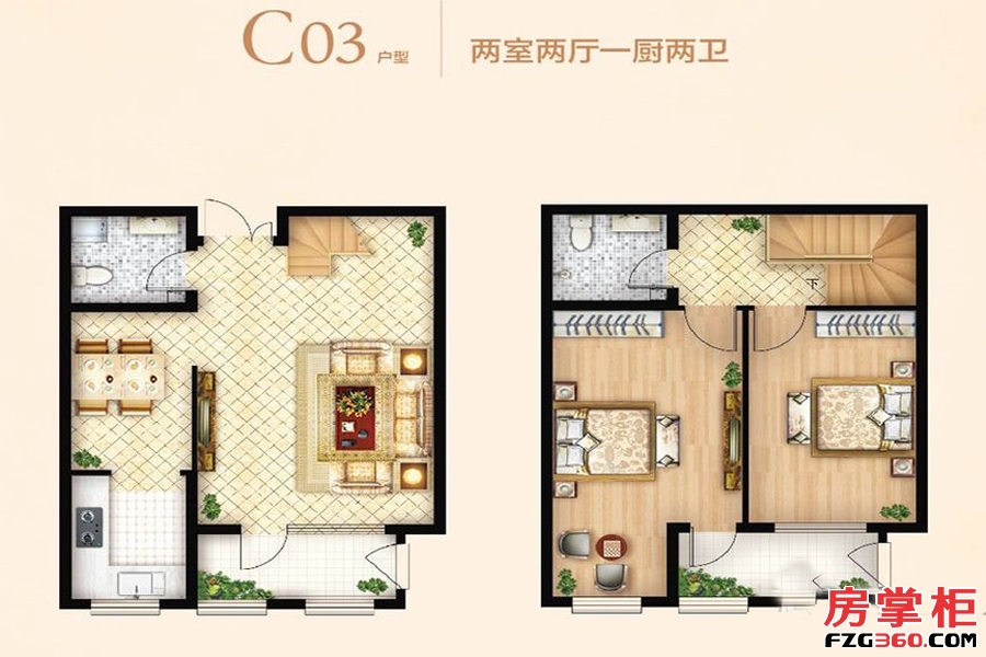 电梯洋房标准层C03户型