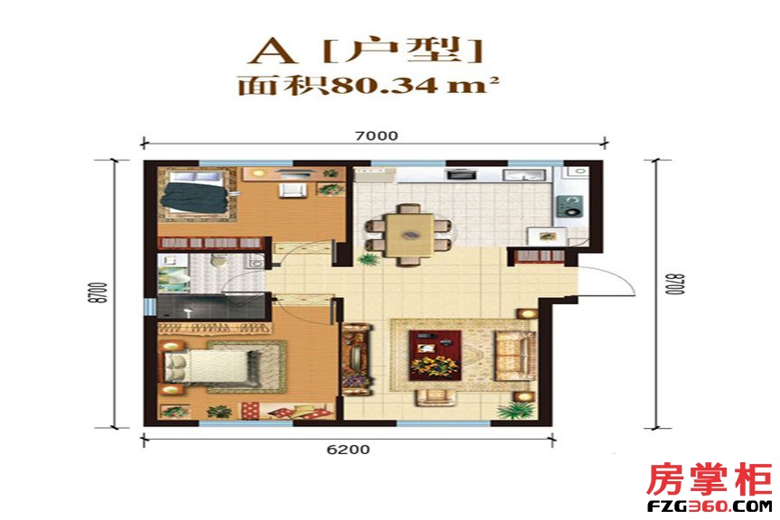 一期51号楼公寓标准层A户型