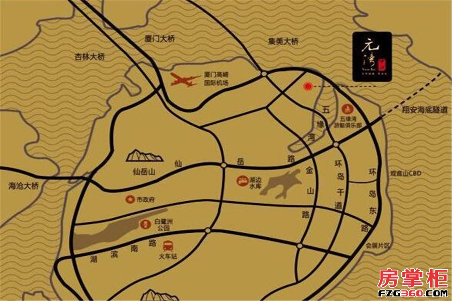 中铁元湾交通图