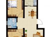 佰旺·国际公寓户型图A户型 2室2厅1卫1厨