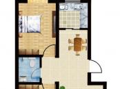 佰旺·国际公寓户型图C户型 2室2厅1卫1厨
