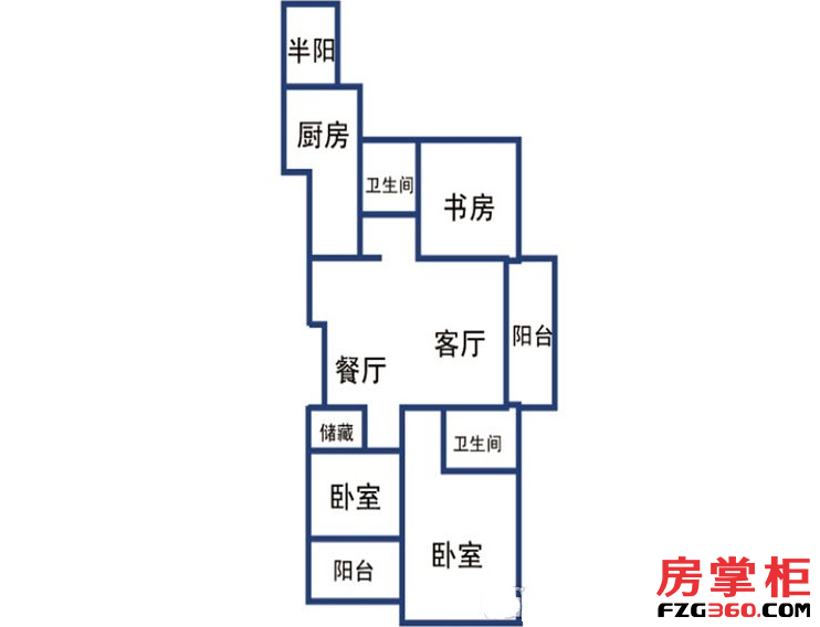 提香湾二期121平户型 3室2厅2卫1厨