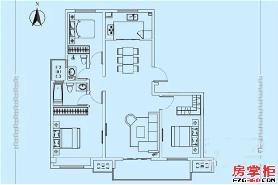 M户型126㎡ 3室2厅2卫1厨